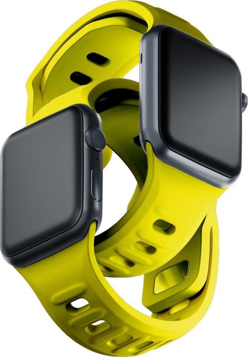 Actual product image 3MK Silicone Watch Strap żółty/yellow dla Apple Watch 42/44/45/49mm (Stainless steel, Silicone)