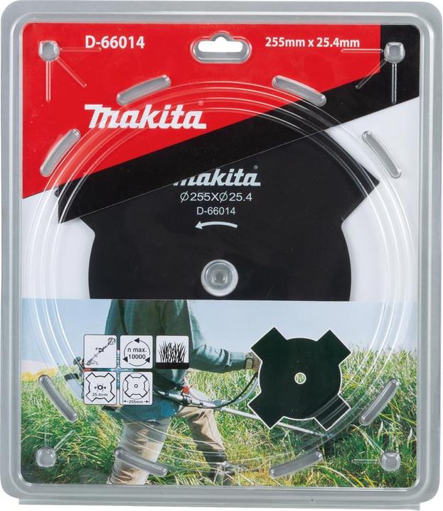 Produktbild Makita 4-Zahn-Schlagmesser 255x25,4mm (Rasentrimmer, Rasenmäher Messer + Ersatzmesser Gartenmaschinen)
