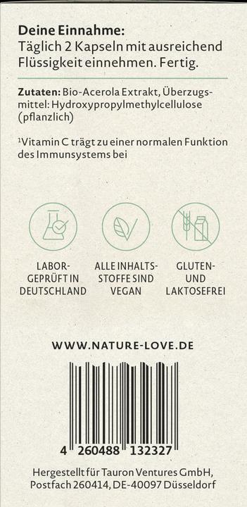 Valori nutrizionali e ingredienti Nature Love Naturale Vitamina C (57 g)