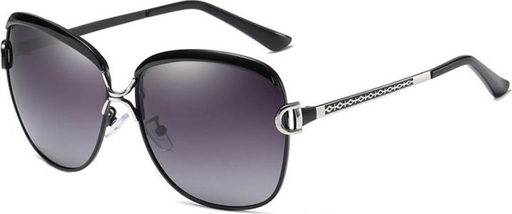Actual product image Techsuit - Sunglasses Polarized (8702) - for Women with UV Protection, Metal Frame - Black