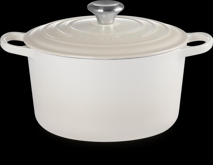 Image du produit Le Creuset Cocotte haute SIGNATURE Meringue (24 cm, Cocotte + faitout, Fonte)