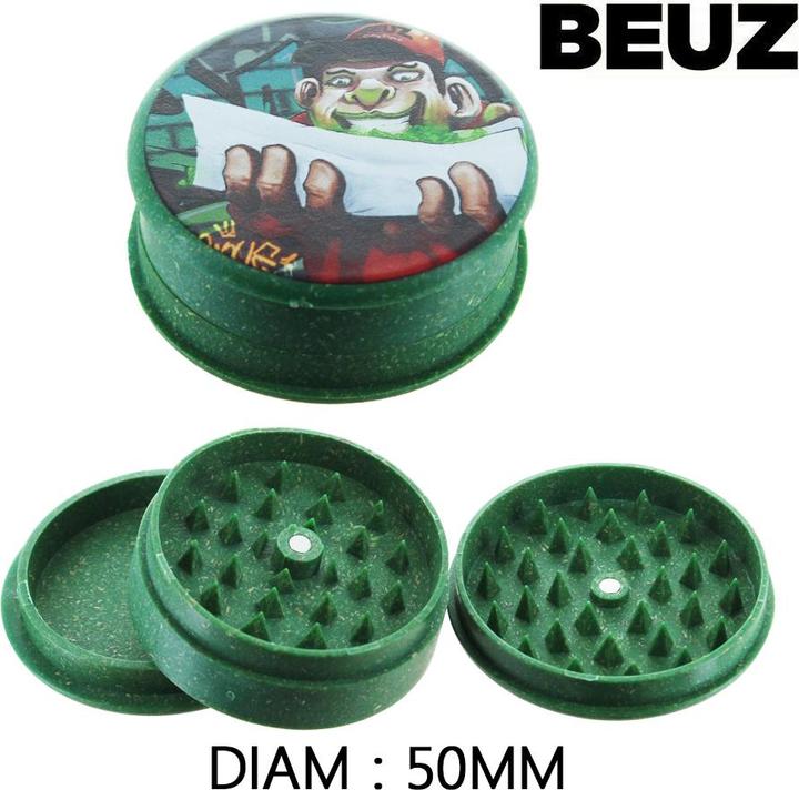 Actual product image Kush Cargo Kush Bong Rolling Hemp Grinder 3 Part 50mm Green