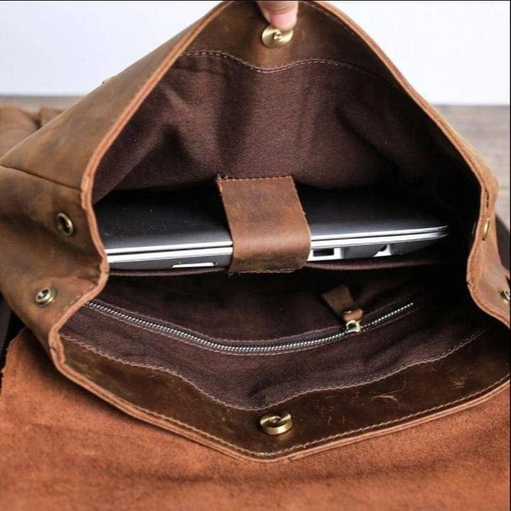 Immagine prodotto Only-Bags.Store Zaino in pelle, zaino in pelle marrone, zaino, zaino in pelle da uomo, zaino hipster, regali