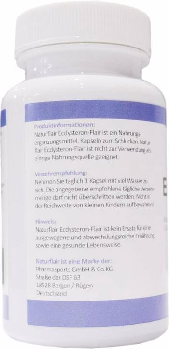 Nährwerte und Zutaten Pro Natural Höchstdosiertes Beta-Ecdysterone