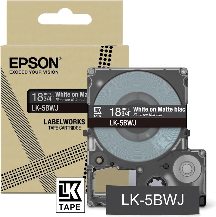 Epson Matte Black/White 18mm LK-5BWJ (1.80 cm, Schwarz)