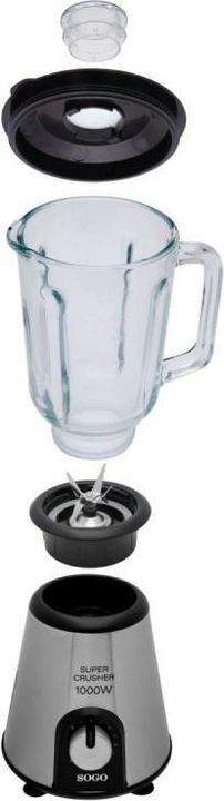 Image du produit Sogo GLASS JAR BLENDER 5 SPEED -S/S BODY - 1000W