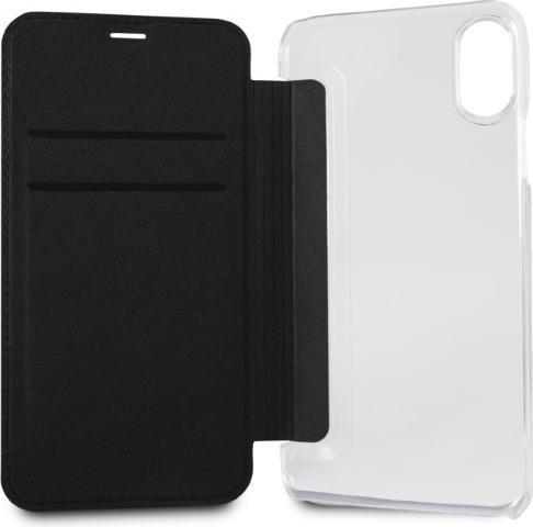Immagine prodotto Karl Lagerfeld KLFLBKPXKSB Custodia per iPhone X/Xs in acciaio/nero Signature Glitter (Apple iPhone XS, Apple iPhone X)
