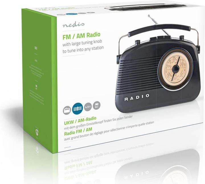 Produktbild Nedis Retro RDFM5000BK Radio schwarz (FM, AM)