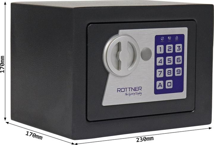 Immagine prodotto Rottner Cassaforte per mobili Jupiter 1 serratura elettronica antracite (4.97 l)