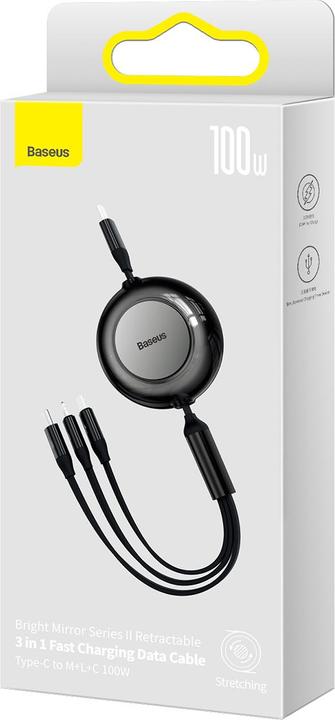 Image du produit Baseus 3 in 1 Multicharger USB-Cable (1.10 m, USB 3.2 Gen 1, 100 W)