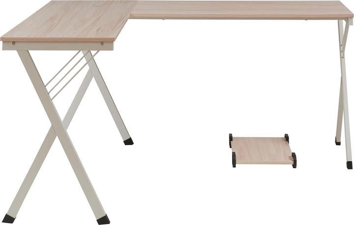 Produktbild En.Casa Schreibtisch Tarielarg mit PC-Ständer L-förmig 158x120x75 cm Eicheoptik