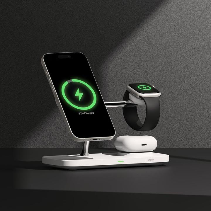 Productafbeelding Ringke 3in1 QI2 MagSafe Wireless Charger - White (15 W)