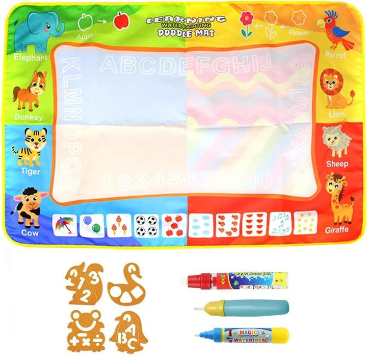 Activity Board Tappetino magico da disegno ad acqua per colorare e scarabocchiare, con penne magiche e lavagna