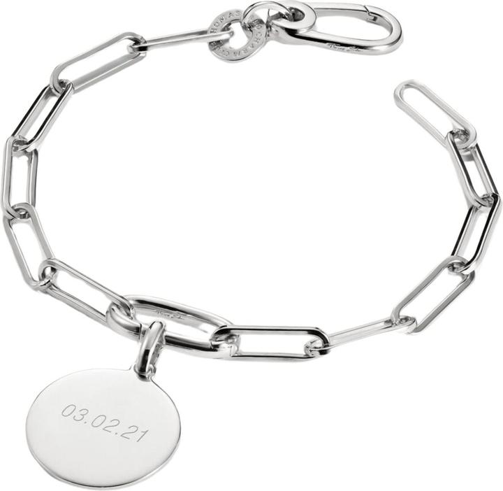Thomas Sabo Charm Armband Paperclip mit einem Connect Link Silber (17 cm, Sterling Silber)