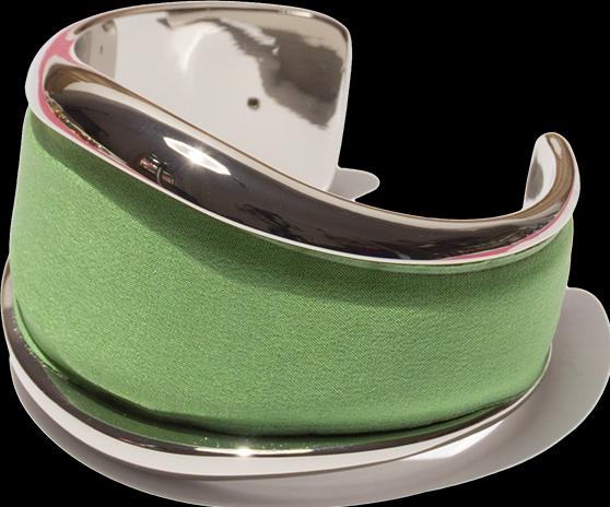 MM33 Bangle flat green (950 Platinum)