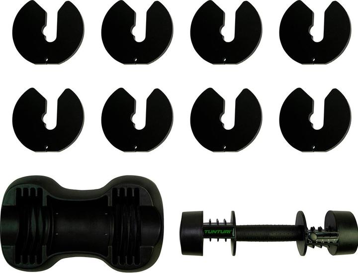 Actual product image Tunturi Verstellbare Selector Kurzhantel (1 x 2.5 kg - 12.5 kg)