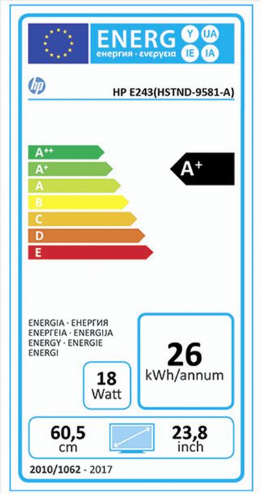 Etichetta energetica HP EliteDisplay E243 (1920 x 1080 pixel, 23.80")