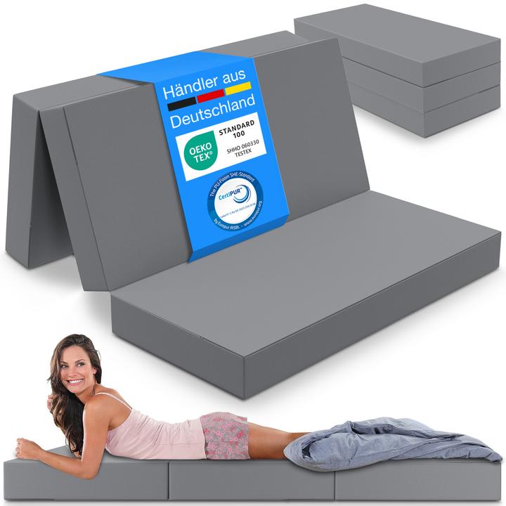Actual product image Bestschlaf Klappmatratze, 3-teilige Faltmatratze, Reisebett, Gästematratze (140 x 195 cm, Foam core)
