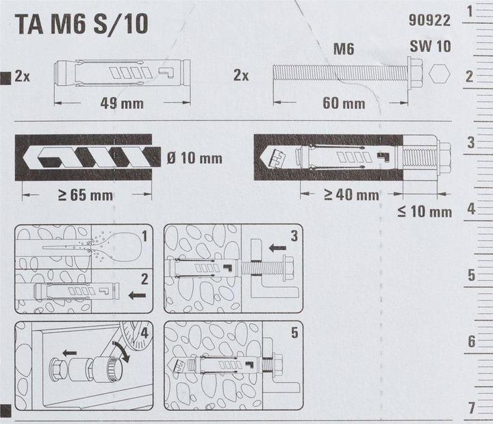 Produktbild Fischer 90880 Unidübel UX 10X60 R S NV (2 Stk.)