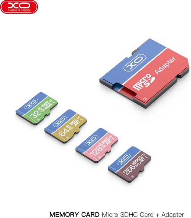 Actual product image xO memory card 128GB microSDHC cl. 10 + adapter (128 GB, microSDHC, UHS-I)