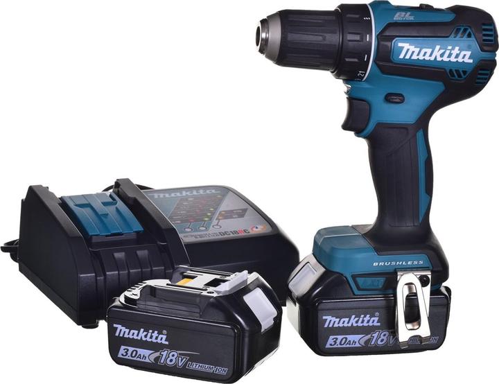 Actual product image Makita DDF485RFJ 2x 3.0 Ah 18V cordless drill screwdriver (Rechargeable battery operated)