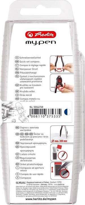Actual product image Herlitz my.pen compasses, -white