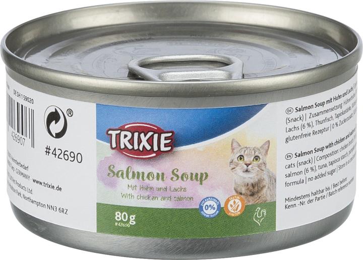 Produktbild Trixie Katzen-Nahrungsergänzung Salmon Soup, Huhn und Lachs, 80 g (Adult, 1 Stk., 80 g)