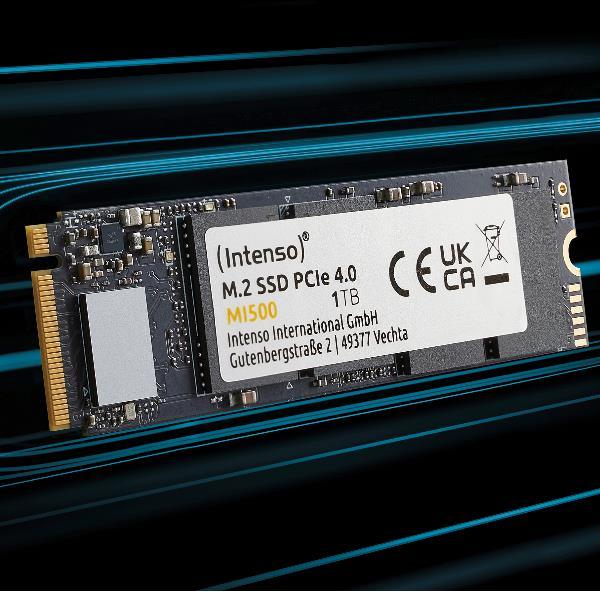 Actual product image Intenso M.2 SSD MI500 1TB PCIe NVMe Gen 4x4 (1000 GB, M.2 2280)