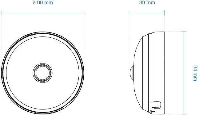 Actual product image Vivotek C-SERIE FE9180-H-V2 Fisheye IP Camera 5MP, Indoor, 1.16mm, 360°, PoE (1920 x 1920 pixels)