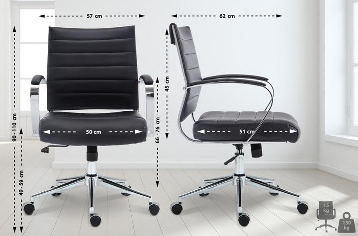 Image du produit CLP Chaise de bureau Oakland réglable en hauteur et pivotante