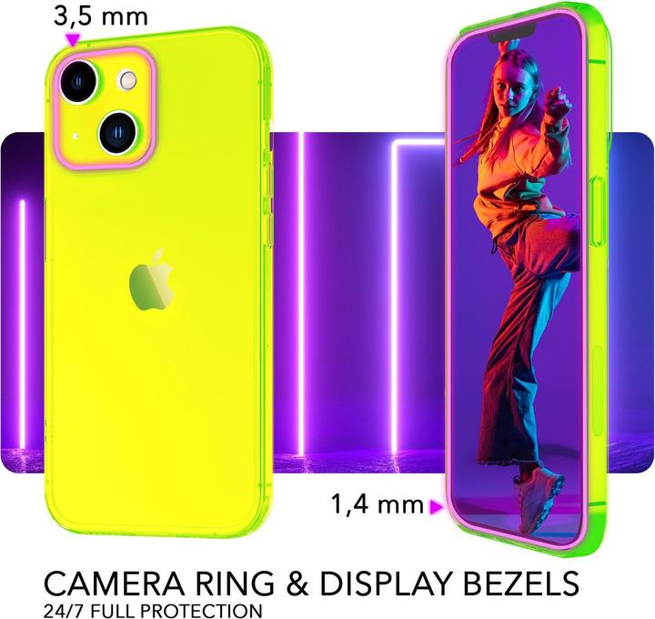 Immagine prodotto Nalia Copertura in silicone trasparente al neon (Apple iPhone 14)