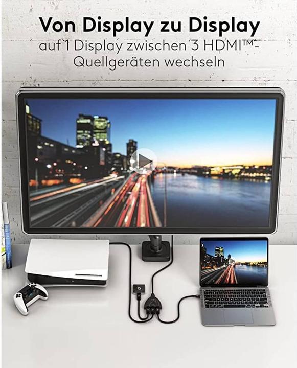 Produktbild Goobay HDMI-Umschaltbox 3 auf 1 4K @ 60 Hz