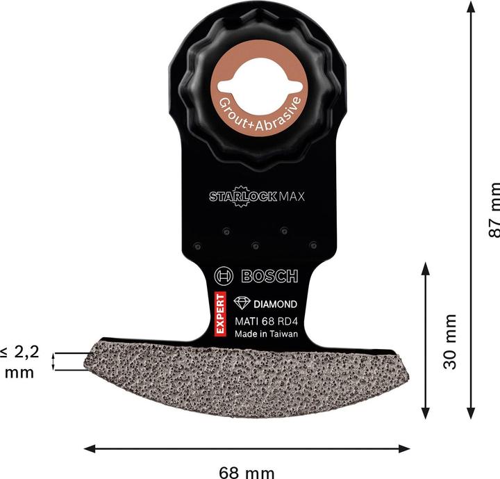 Produktbild Bosch Professional Zubehör EXPERT Corner Blade MATI 68 RD4 Blatt für Multifunktionswerkzeuge, 68 x 30 mm, 10-tlg.