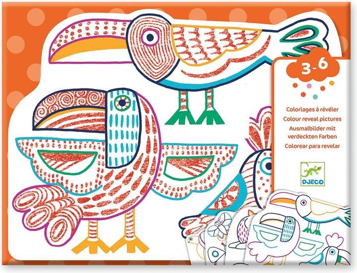 Produktbild Djeco Ausmalbilder verdeckte Farben Wildnisfamilie