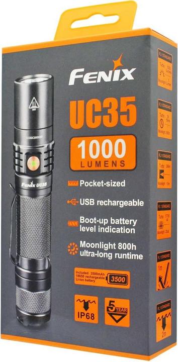 Actual product image Fenix UC35 V2.0 LED Taschenlampe mit USB Anschluss (14 cm, 1000 lm)
