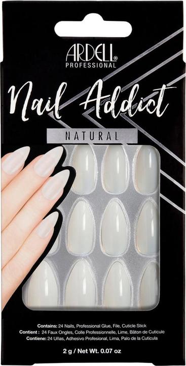Ardell Nail Addict - Nail Addict Natural Stiletto (Kunstnägel, Weiss)