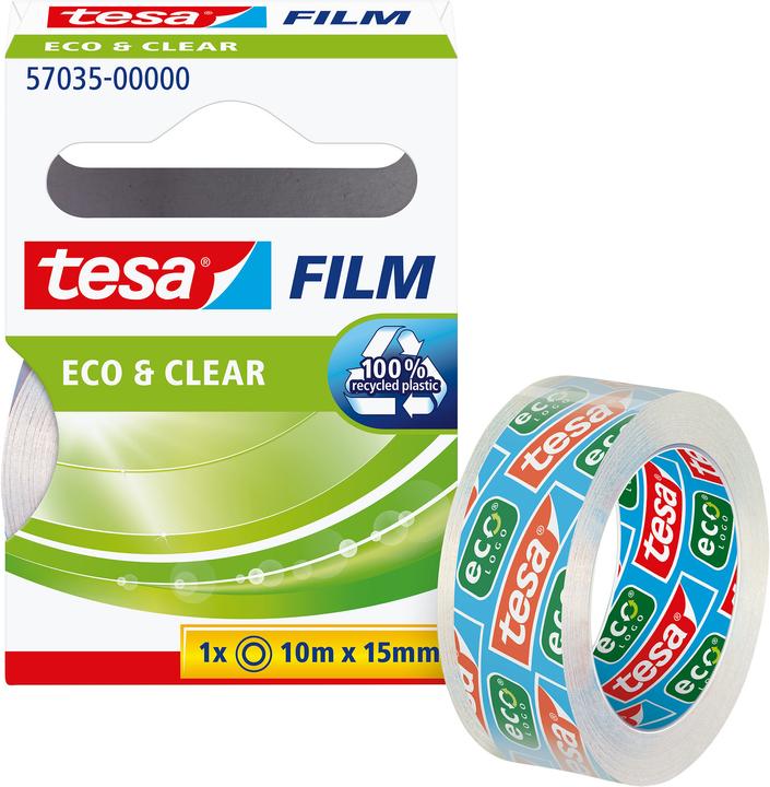 Produktbild tesa tesafilm ECO & CLEAR, lösungsmittelfrei und alterungsbeständig (15 mm)