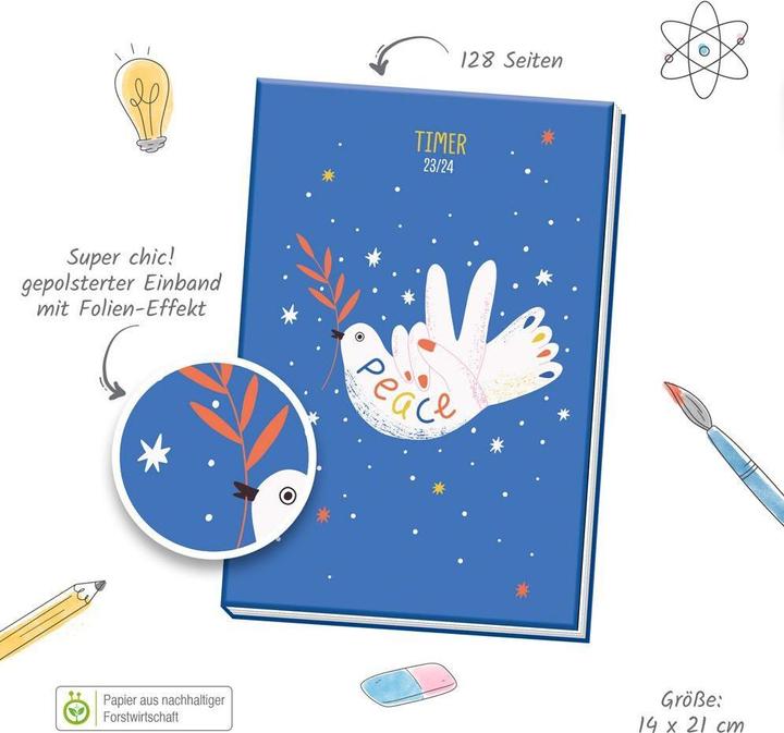 Actual product image Pupils' calendar Specials with padding Peace 23/24 (Hardcover, German)
