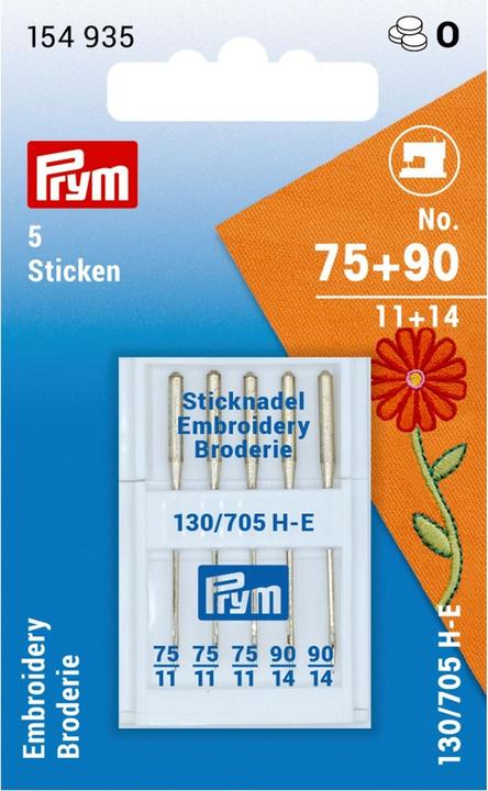 Prym Aiguille machine à coudre Broderie NM75 + 90, SB5