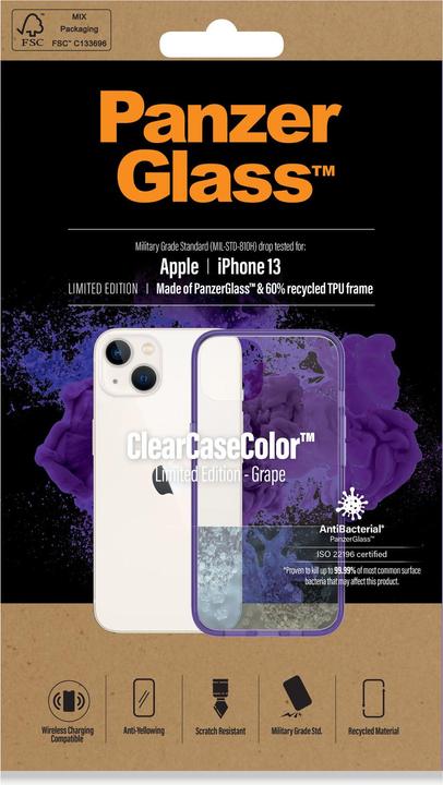 Produktbild PanzerGlass Back Cover ClearCase Grape AB iPhone 13 (Apple iPhone 13)
