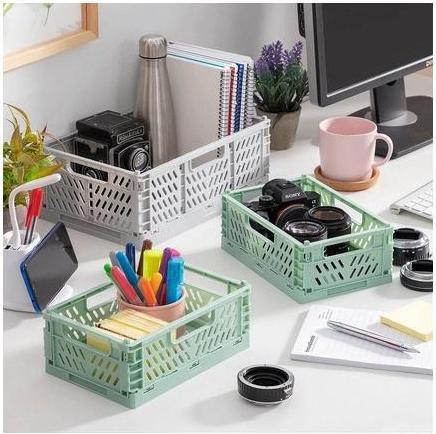 Image du produit InnovaGoods 3x boîtes de rangement empilables et pliables (30 x 20 x 12 cm, 20 x 15 x 9 cm)