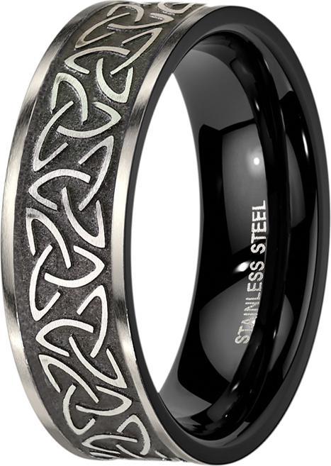 Star Piercing Ring schwarz keltischer Dreifaltigkeitsknoten (Chirurgenstahl 316L)