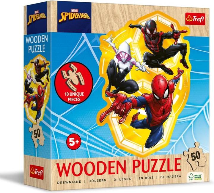 Produktbild Trefl Holz Puzzle Junior 50 - Marvel Spiderman (50 Teile)