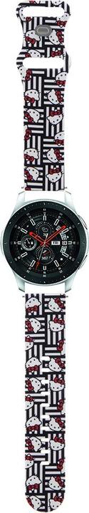 Actual product image Hello Kitty Pasek Uniwersalny HKUWLSDIESK Silicone Heads & Stripes czarny/black strap 22mm (22 mm, Stainless steel, Silicone)
