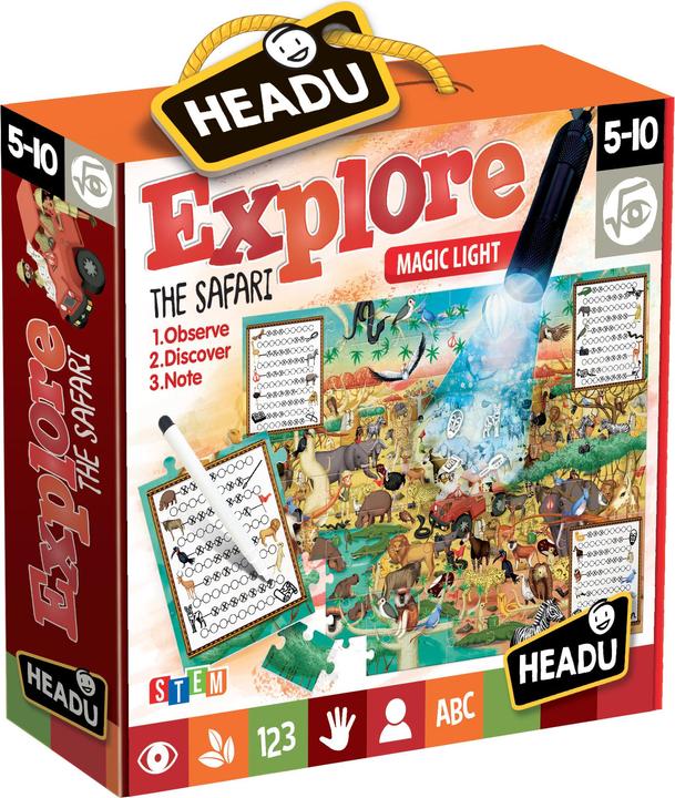 Produktbild Game Explore Safari mit Taschenlampe (70 Teile)