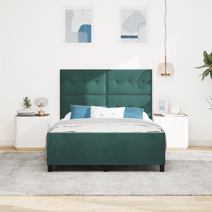 Produktbild VidaXL Bettgestell Dunkelgrün 140x200 cm Samt (140 x 200 cm)