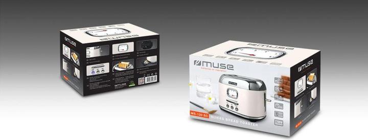 Actual product image Muse MS120 SC Stainless Steel Toaster beige