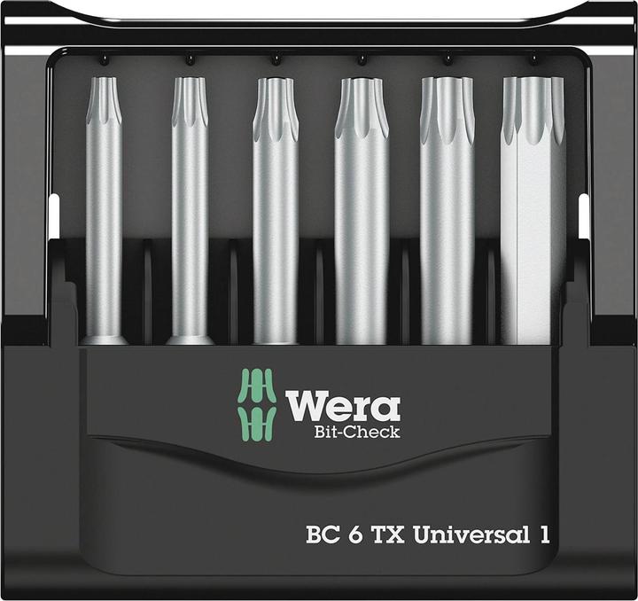 Produktbild Wera Bit-Check 6 TX Universal 1 (Innensechsrund TX M10, Innensechsrund TX M15, Innensechsrund TX M20, Innensechsrund TX M30, Innensechsrund TX M25, Innensechsrund TX M40)