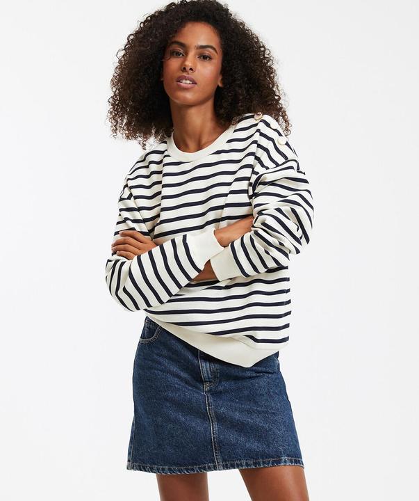 Actual product image La Redoute Collections Gestreiftes Sweatshirt mit geknöpfter Schulter (M)