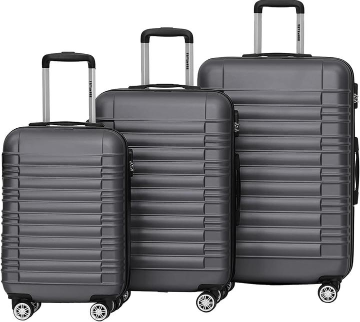 Trvlmore Hartschalenkoffer-Set (3-teilig) (110 l, Handgepäck (bis 50l), M (50 - 90l), L (90 - 115l))